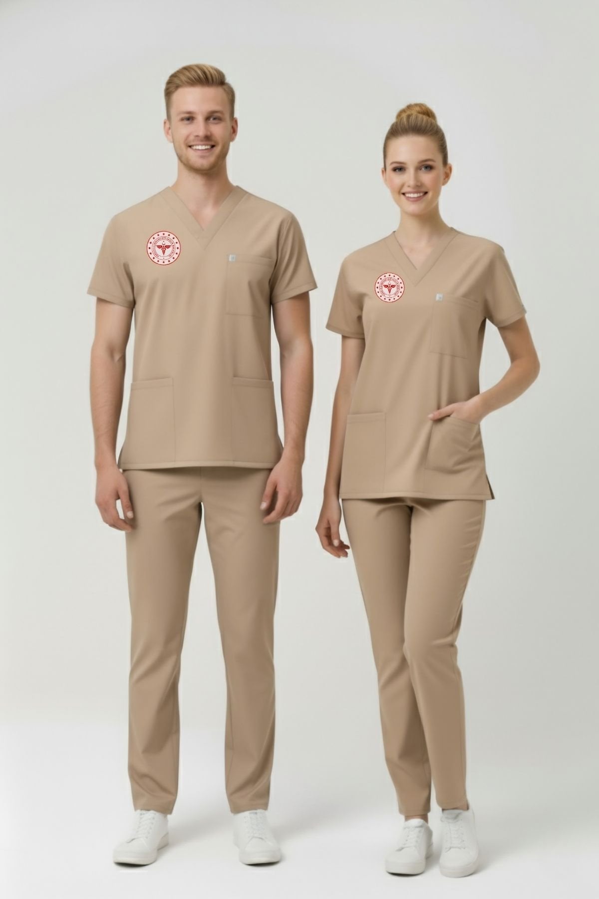 Sağlık Teknisyeni Teknikeri Tıbbi Sekreter Forması Likralı Scrubs Takım Unisex Moth