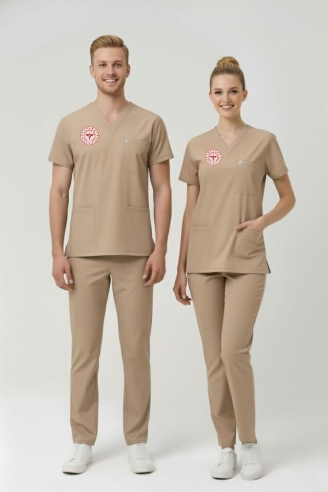 Sağlık Teknisyeni Teknikeri Tıbbi Sekreter Forması Likralı Scrubs Takım Unisex Moth