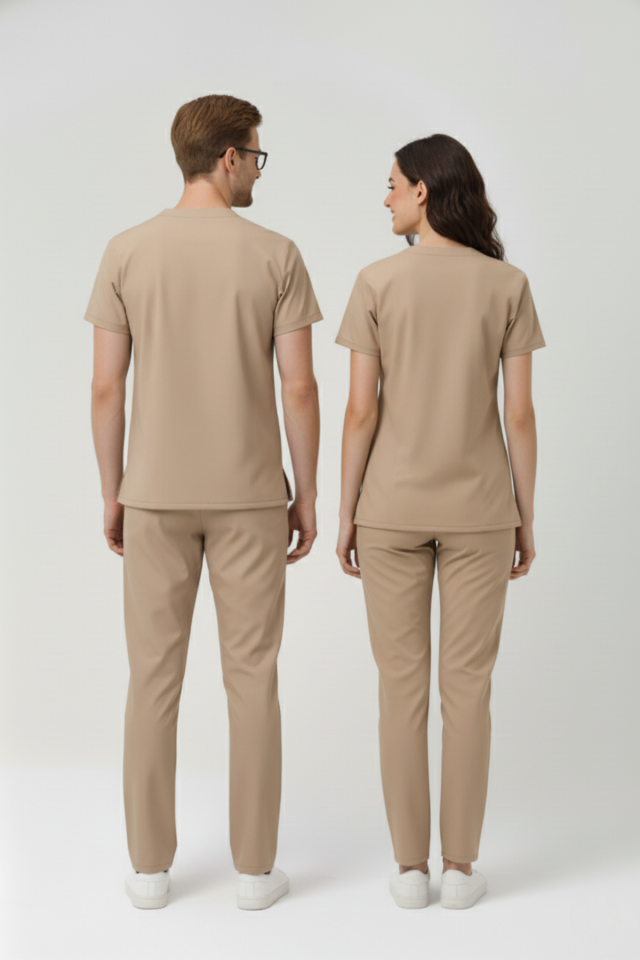 Sağlık Teknisyeni Teknikeri Tıbbi Sekreter Forması Likralı Scrubs Takım Unisex Moth