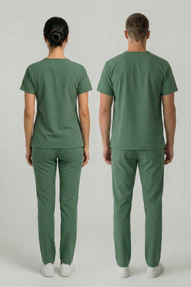 Ameliyathane Personeli Forması Likralı Scrubs Takım Unisex Frosty Spruce