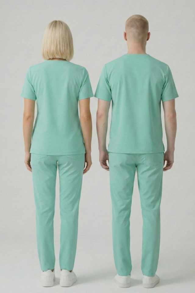 Aile Sağlığı Çalışanı Forması Likralı Scrubs Takım Unisex Bermuda