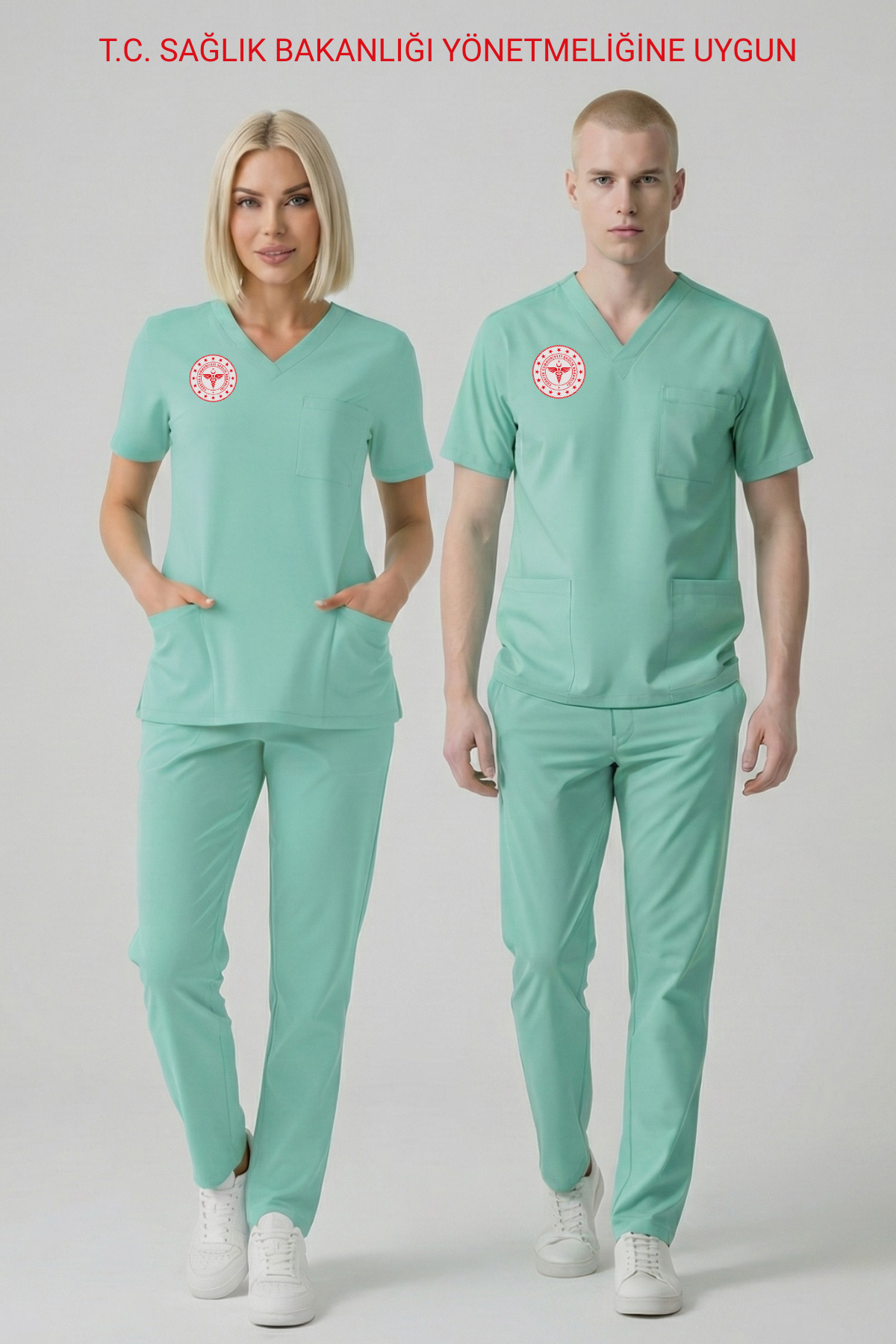 Aile Sağlığı Çalışanı Forması Likralı Scrubs Takım Unisex Bermuda