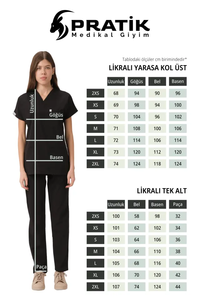 Aile Sağlığı Çalışanı Forması Likralı Scrubs Takım Unisex Bermuda