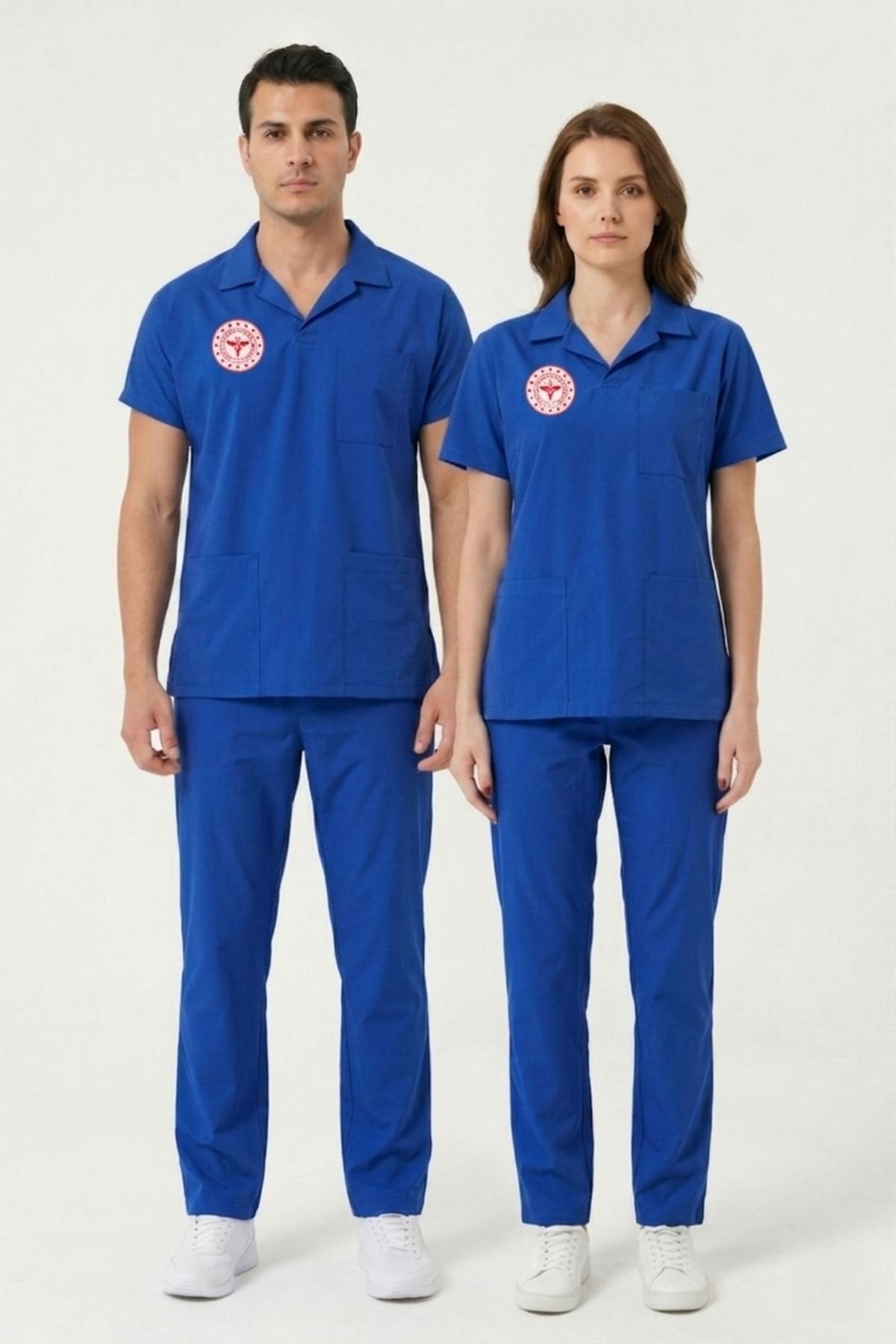 Temizlik Personeli Forması Likralı Scrubs Takım Unisex Dazzling Blue