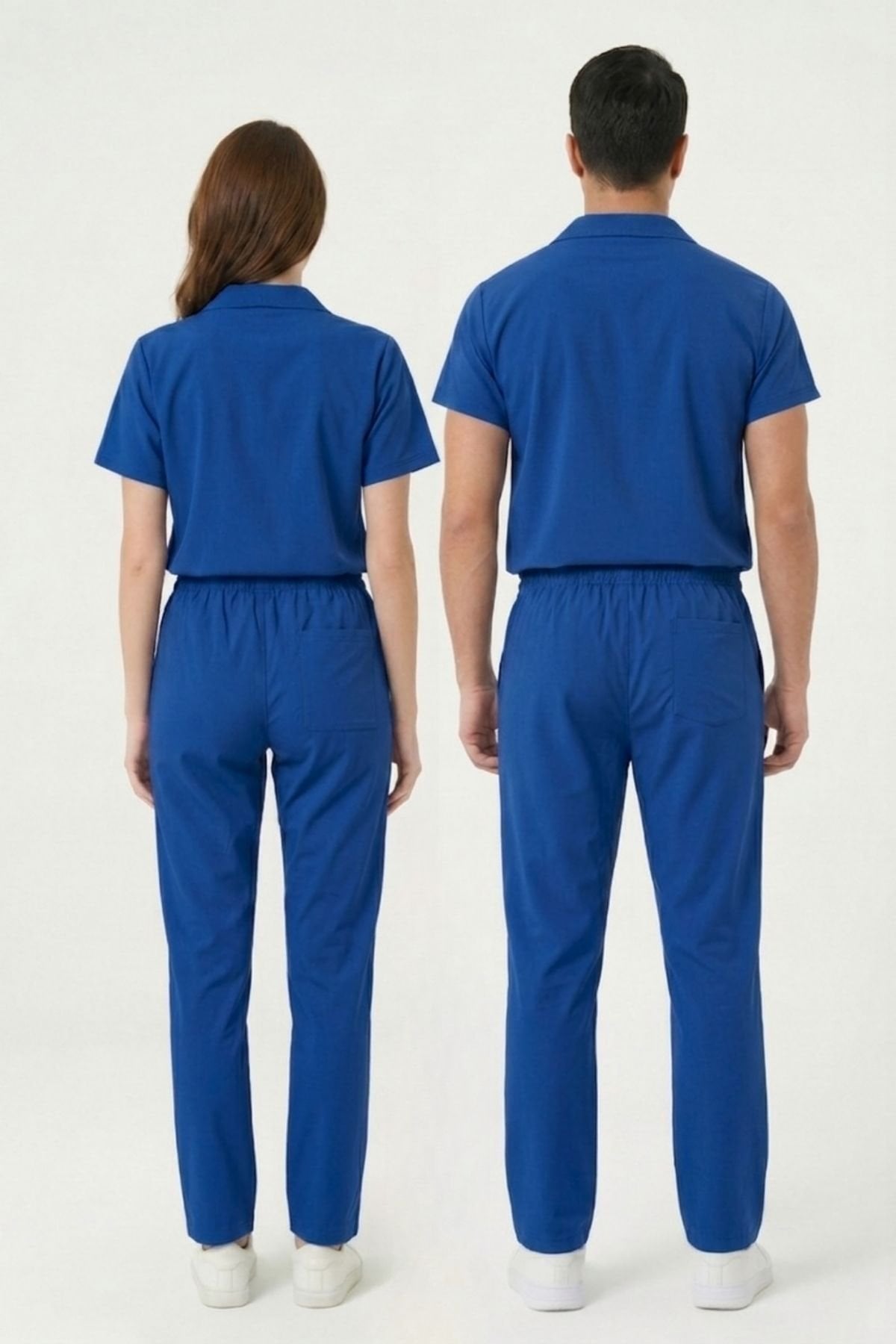 Temizlik Personeli Forması Likralı Scrubs Takım Unisex Dazzling Blue