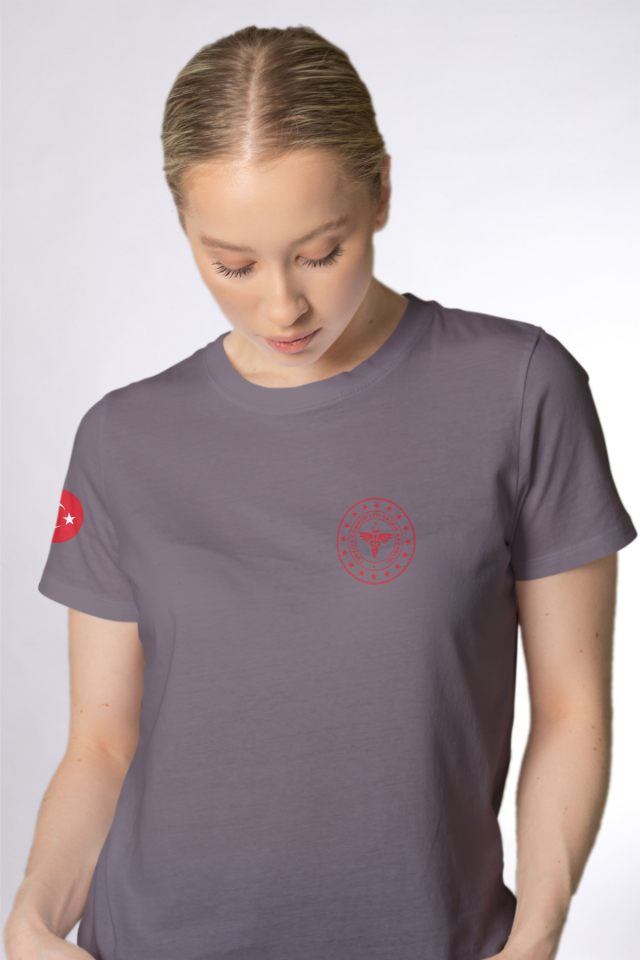 Gri 112 Acil Sağlık Bisiklet Yaka Penye Tişört Unisex XL