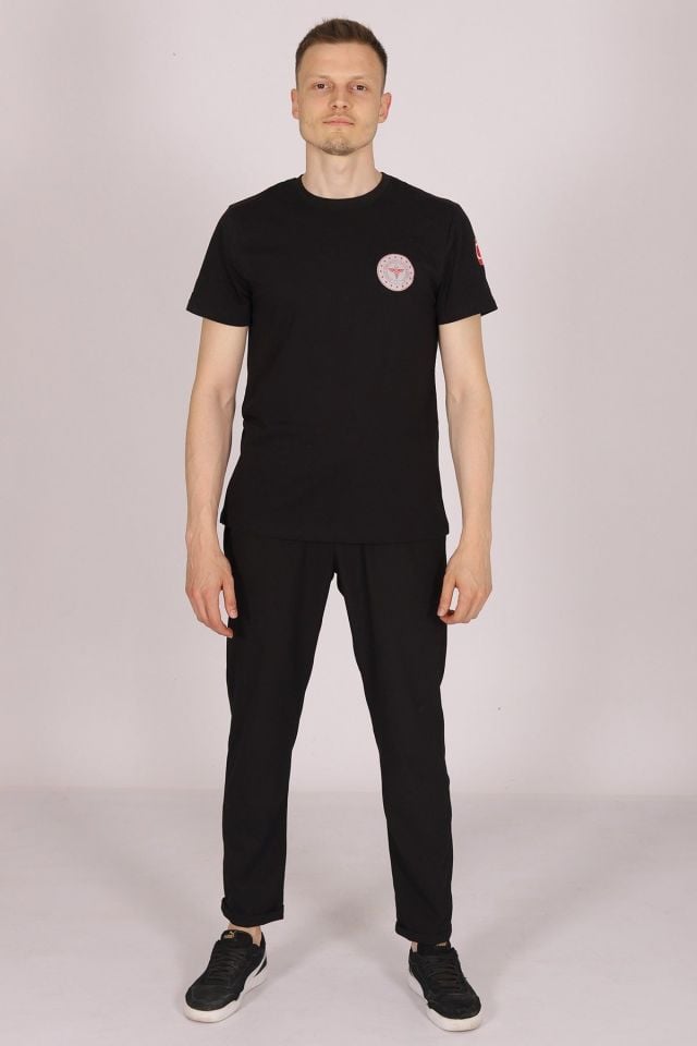 Siyah 112 Acil Sağlık Bisiklet Yaka Tişört Unisex L