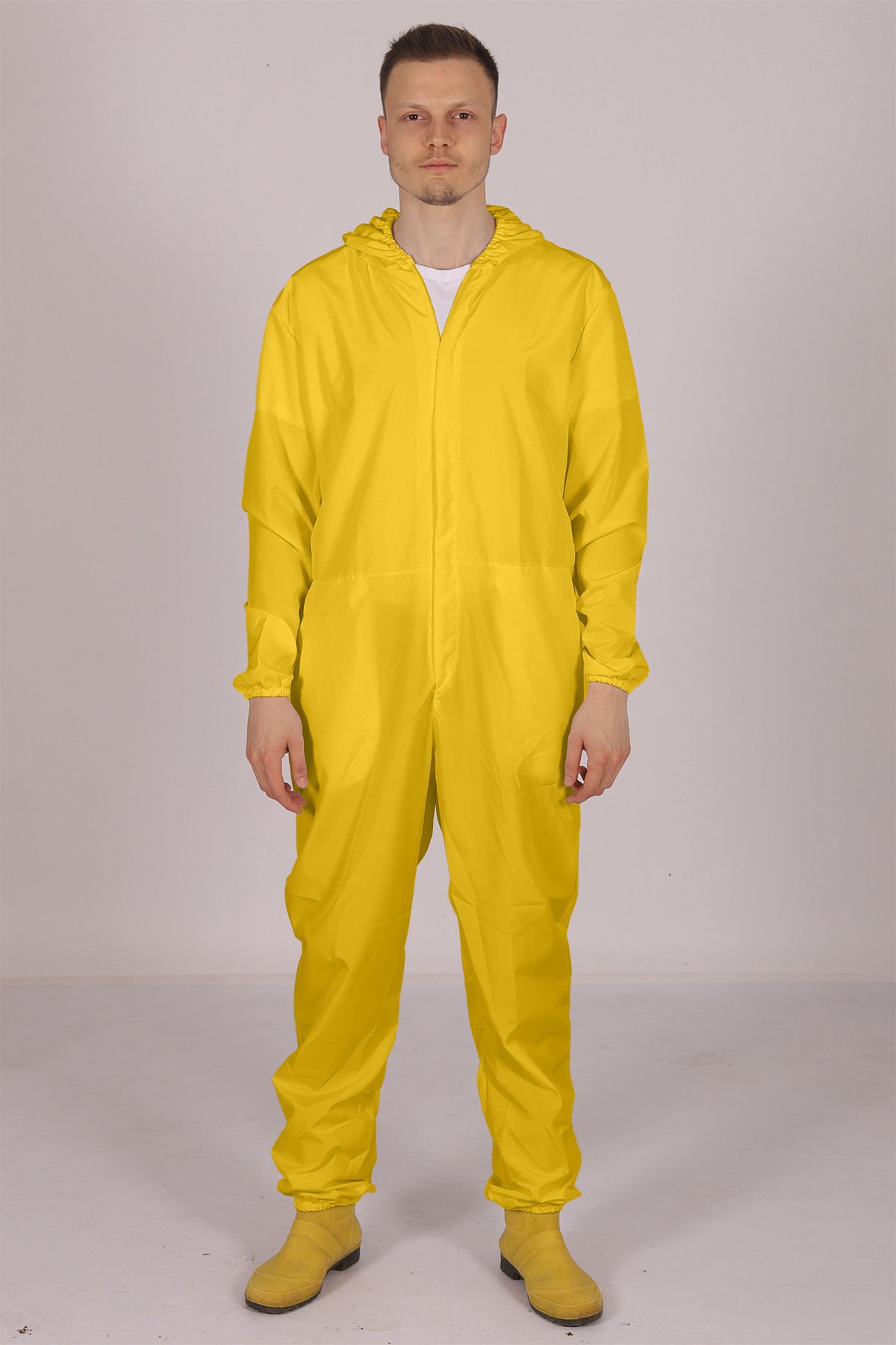 Sarı İşçi Tulumu Balıkçı Çiftçi Bahçıvan Kuaför Laboratuvar Sıvı İtici Terletmez Kumaş Unisex