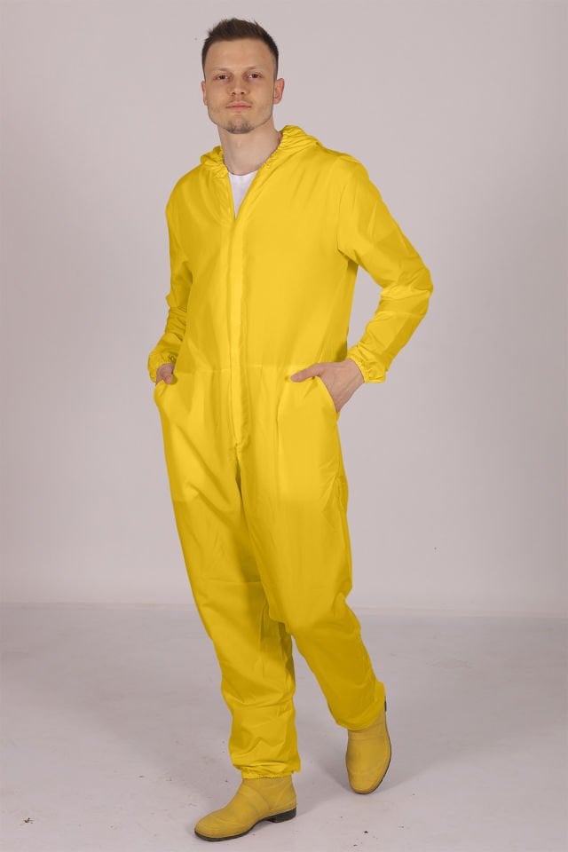 Sarı İşçi Tulumu Balıkçı Çiftçi Bahçıvan Kuaför Laboratuvar Sıvı İtici Terletmez Kumaş Unisex