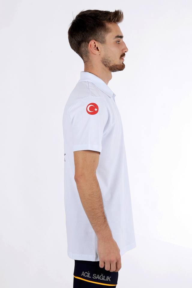Beyaz 112 Acil Sağlık Polo Yaka Tişört Unisex