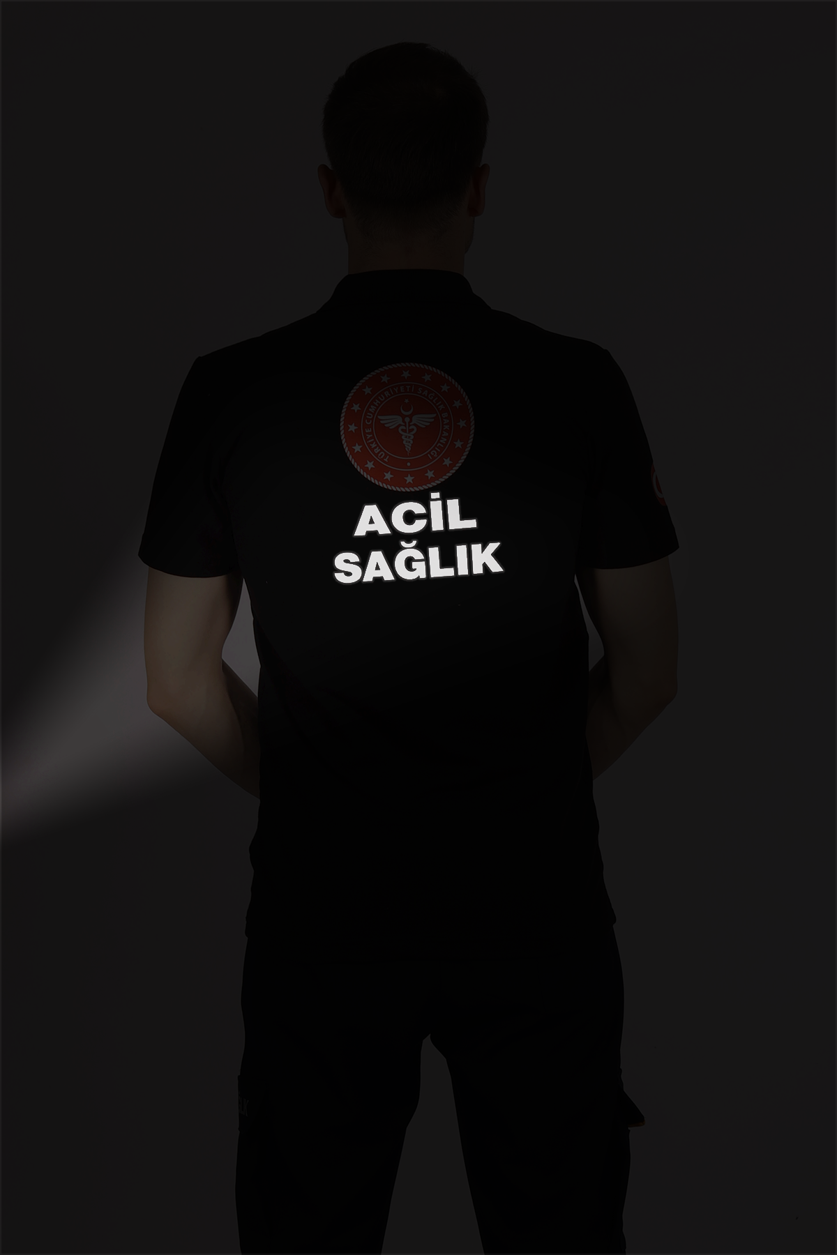 Siyah 112 Acil Sağlık Polo Yaka Tişört Unisex