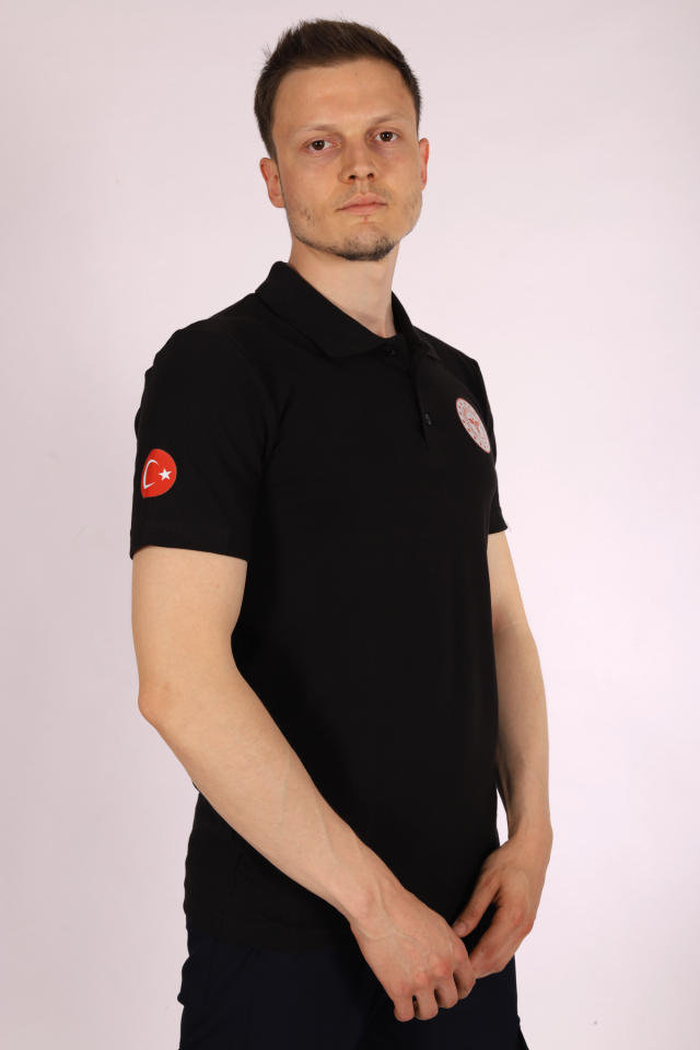 Siyah 112 Acil Sağlık Polo Yaka Tişört Unisex