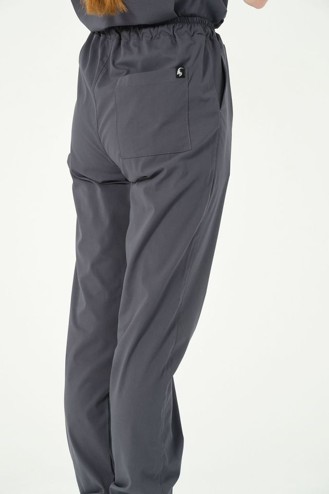 Füme Likralı Jogger Paça Doktor Hemşire Forması Tek Alt Unisex