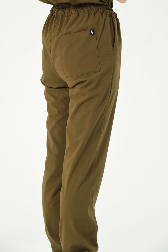 Haki Likralı Jogger Paça Doktor Hemşire Forması Tek Alt Unisex