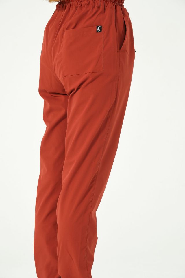 Kiremit Likralı Jogger Paça Doktor Hemşire Forması Tek Alt Unisex