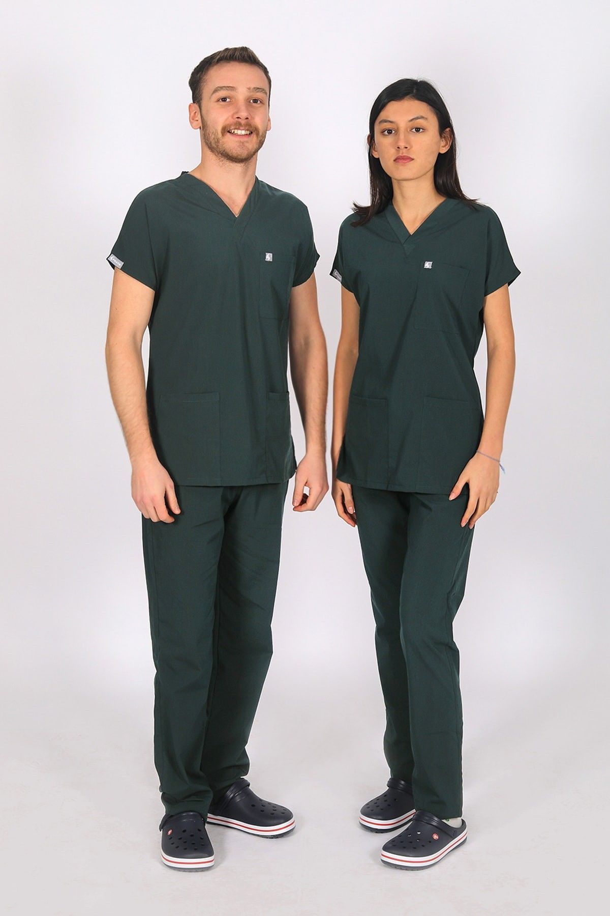 Ördek Yeşil Likralı Tek Alt Doktor Hemşire Forması