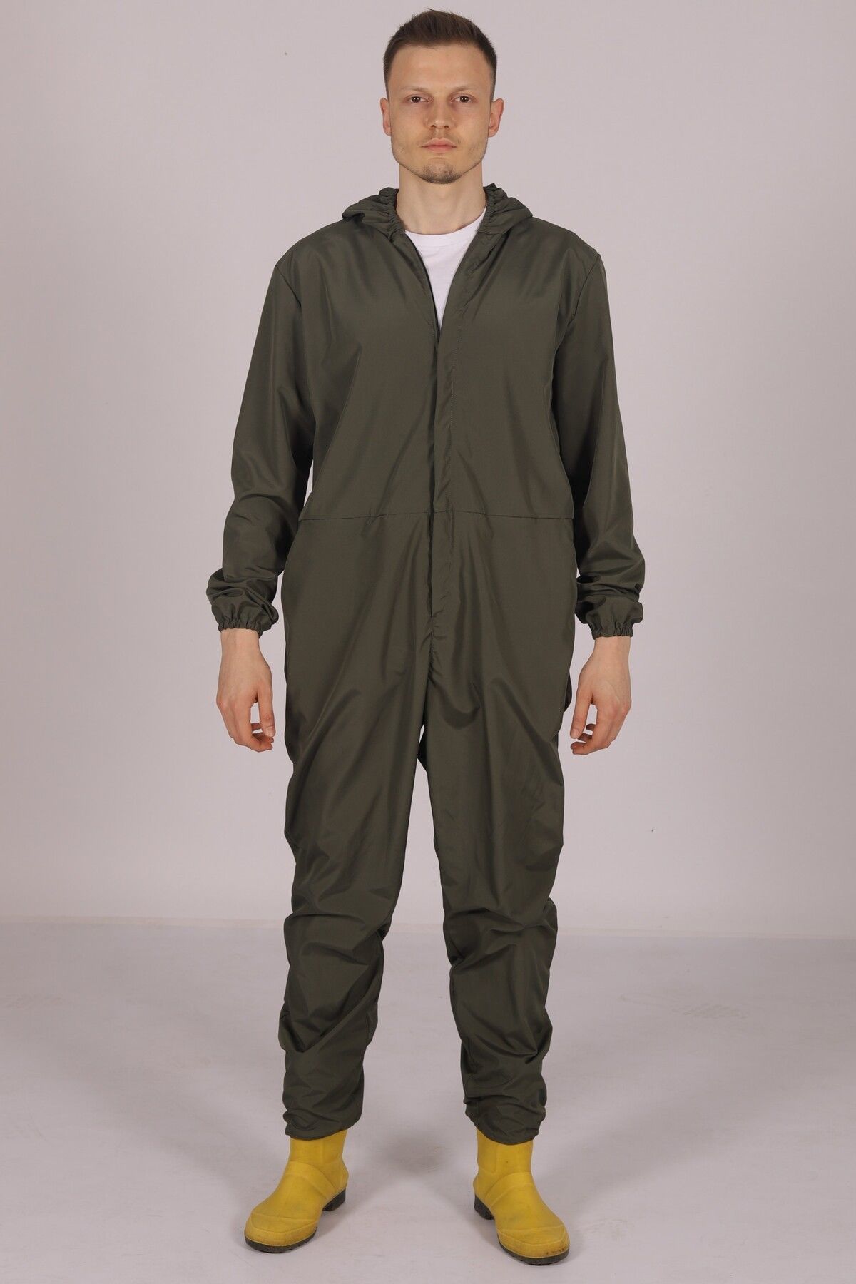 Yeşil İşçi Tulumu Balıkçı Çiftçi Bahçıvan Kuaför Laboratuvar Sıvı İtici Terletmez Kumaş Unisex