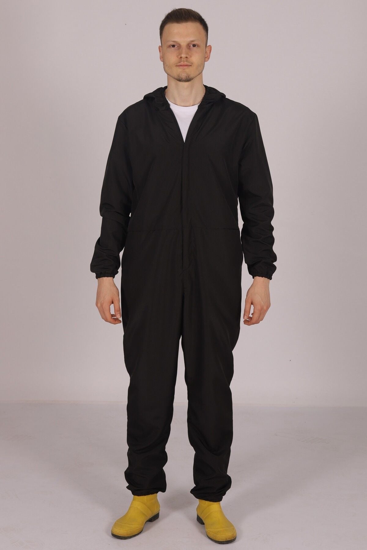 Siyah İşçi Tulumu Balıkçı Çiftçi Bahçıvan Kuaför Laboratuvar Sıvı İtici Terletmez Kumaş Unisex