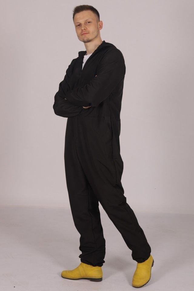 Siyah İşçi Tulumu Balıkçı Çiftçi Bahçıvan Kuaför Laboratuvar Sıvı İtici Terletmez Kumaş Unisex