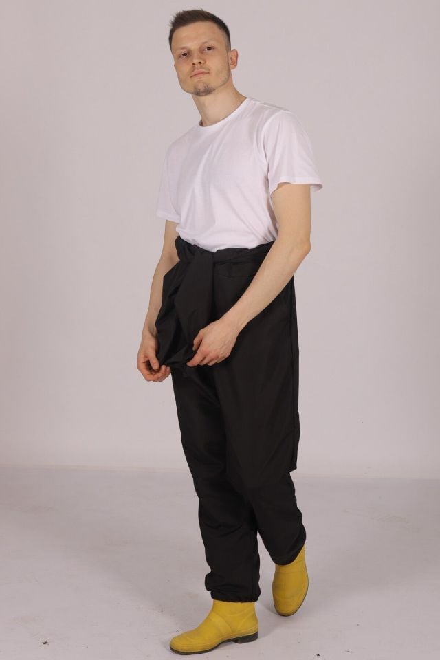 Siyah İşçi Tulumu Balıkçı Çiftçi Bahçıvan Kuaför Laboratuvar Sıvı İtici Terletmez Kumaş Unisex