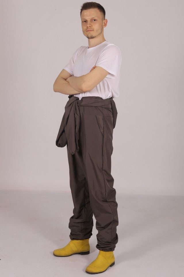 Gri İşçi Tulumu Balıkçı Çiftçi Bahçıvan Kuaför Laboratuvar Sıvı İtici Terletmez Kumaş Unisex