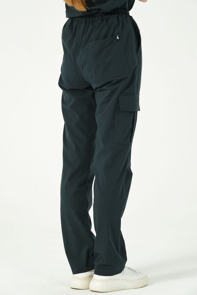 Ördek Yeşili Likralı Kargo Cep Doktor Hemşire Forması Tek Alt Unisex