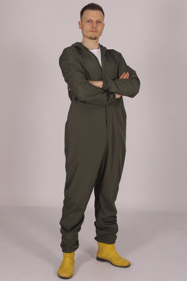 Yeşil İşçi Tulumu Balıkçı Çiftçi Bahçıvan Kuaför Laboratuvar Sıvı İtici Terletmez Kumaş Unisex S