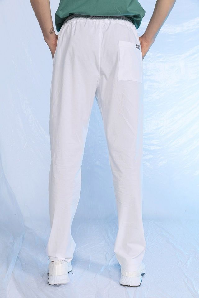 Beyaz Likralı Tek Alt Doktor Hemşire Forması M