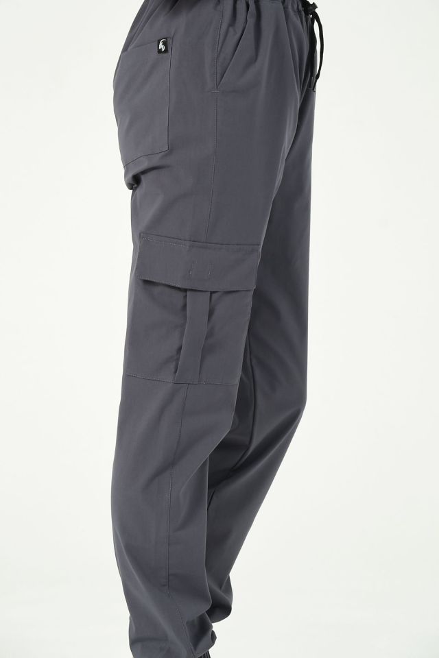 Füme Likralı Kargo Cep Jogger Paça Doktor Hemşire Forması Tek Alt Unisex