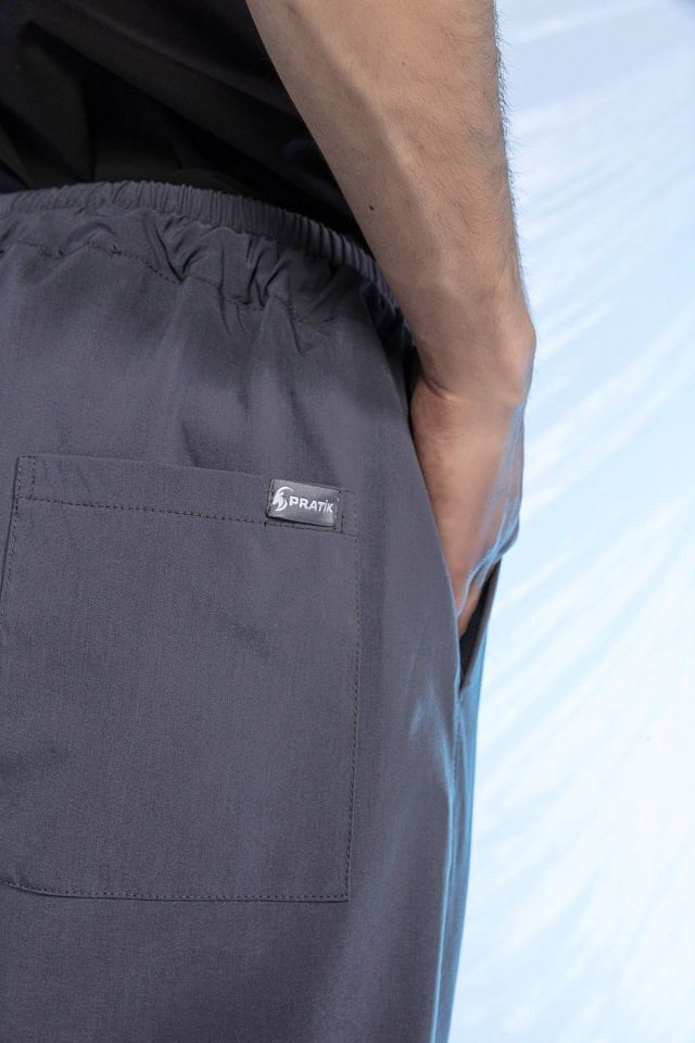 Füme Likralı Tek Alt Doktor Hemşire Forması XL