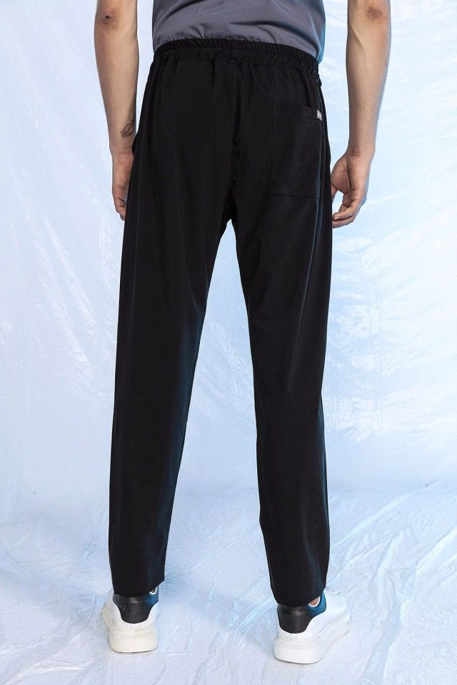 Siyah Likralı Tek Alt Doktor Hemşire Forması XS