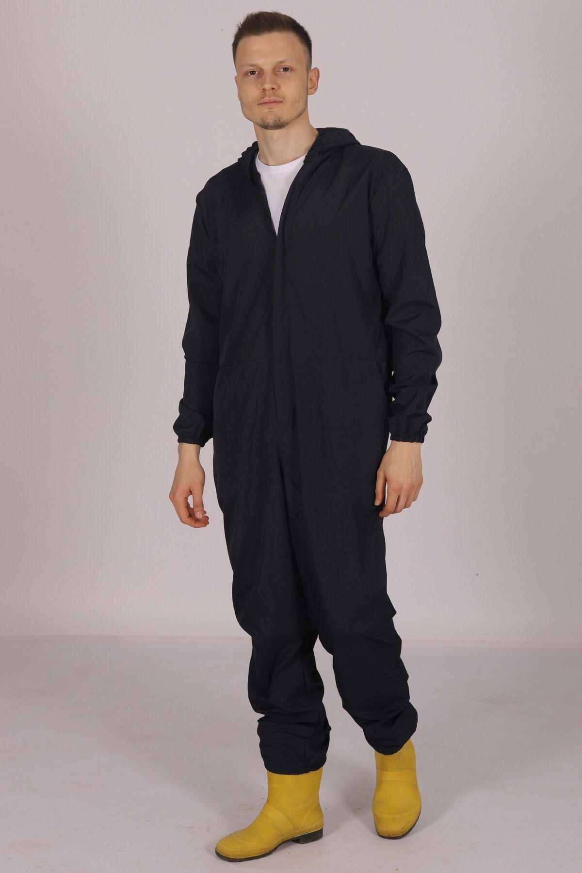 Lacivert İşçi Tulumu Balıkçı Çiftçi Bahçıvan Kuaför Laboratuvar Sıvı İtici Terletmez Kumaş Unisex XL