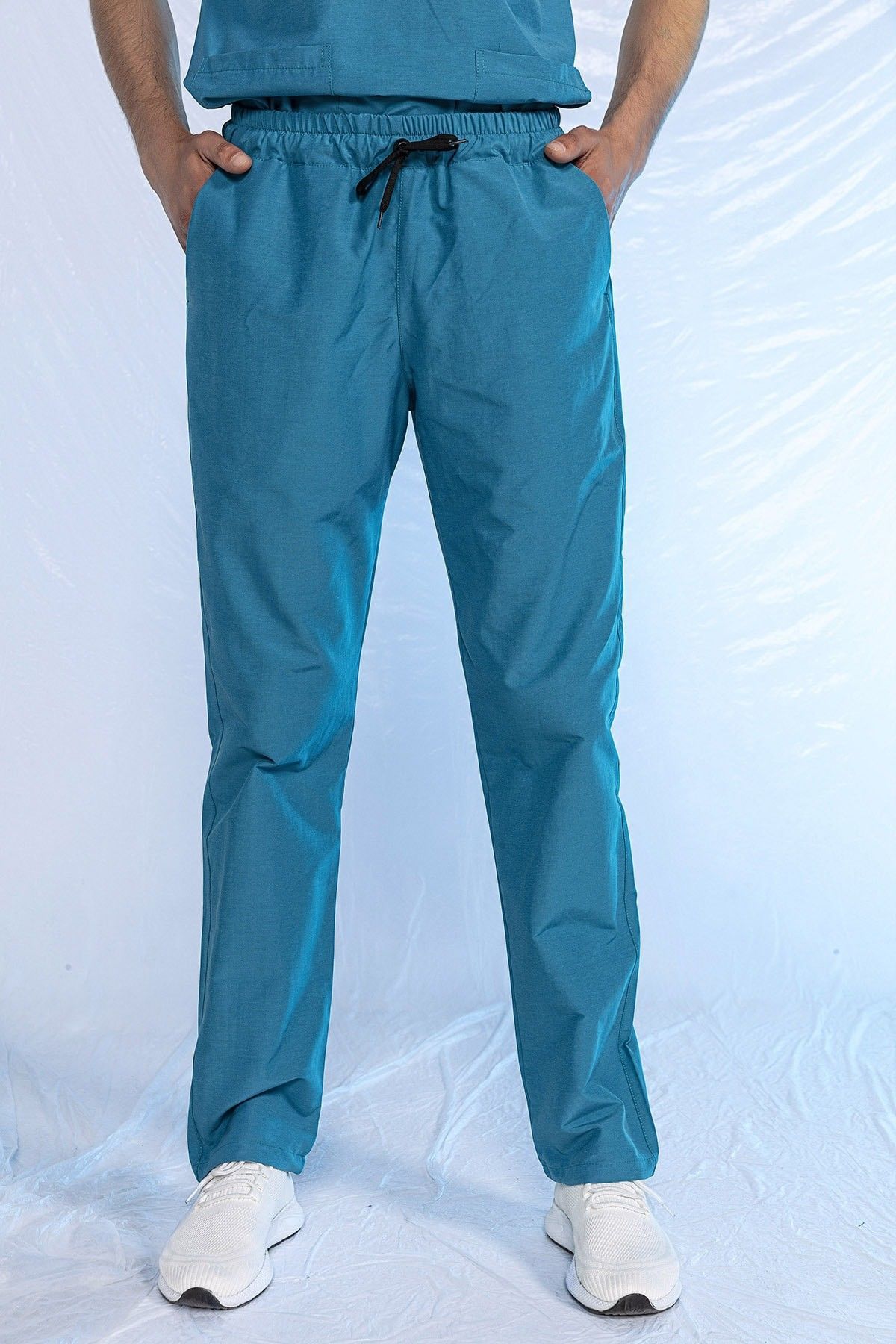 Turkuaz Likralı Tek Alt Doktor Hemşire Forması M