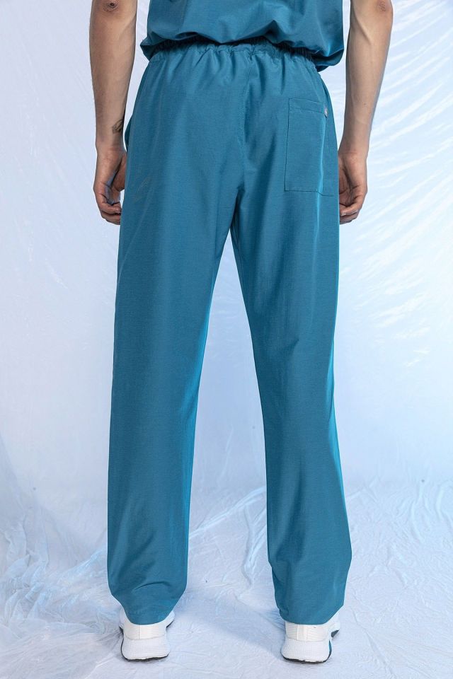 Turkuaz Likralı Tek Alt Doktor Hemşire Forması XL