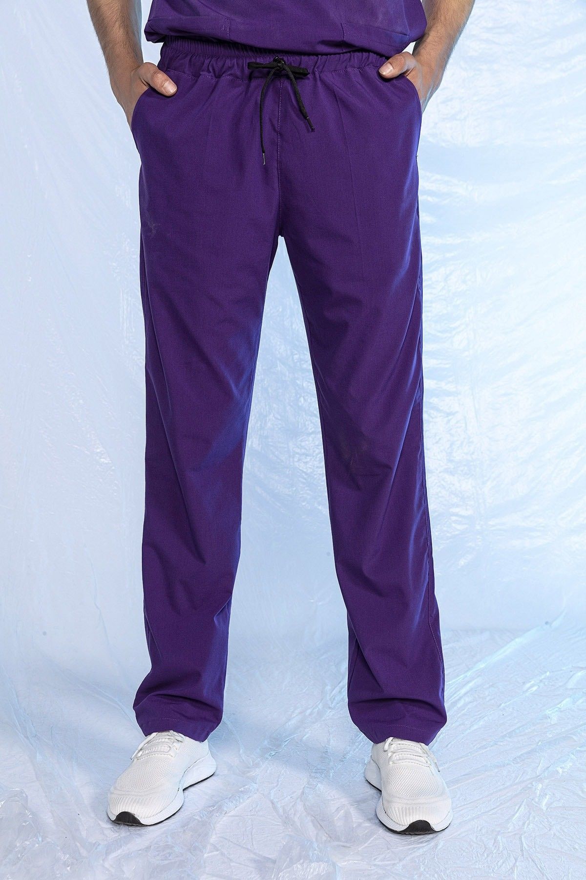 Mor Likralı Tek Alt Doktor Hemşire Forması S