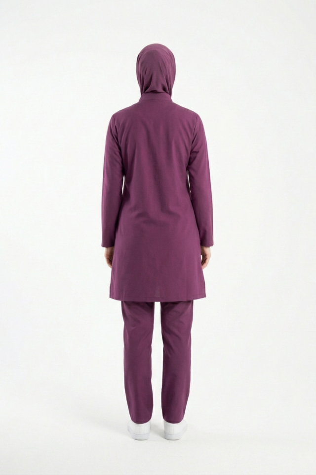 Ebe Forması Likralı Scrubs Tesettür Takım Byzantium