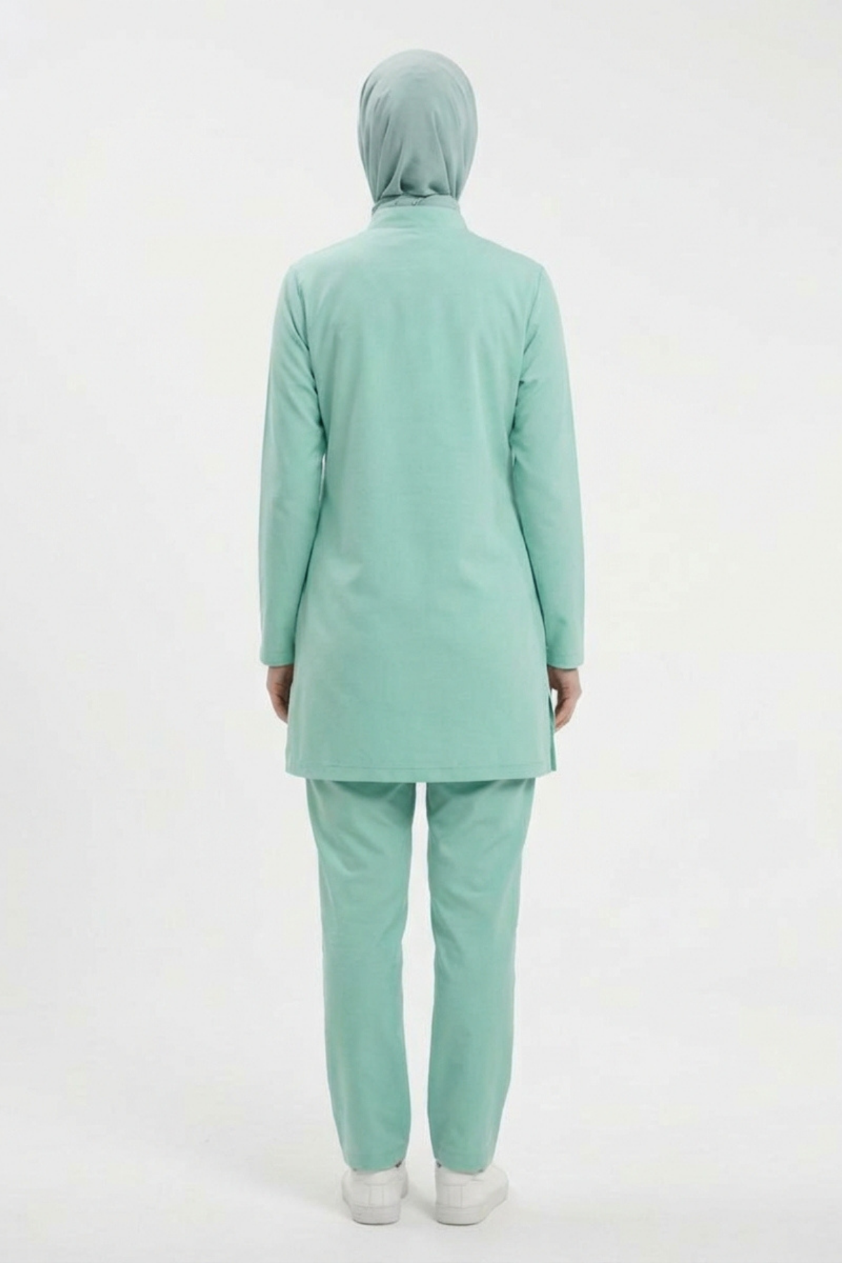 Aile Sağlığı Çalışanı Forması Likralı Scrubs Tesettür Takım Bermuda