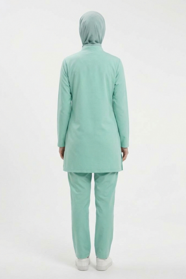 Aile Sağlığı Çalışanı Forması Likralı Scrubs Tesettür Takım Bermuda