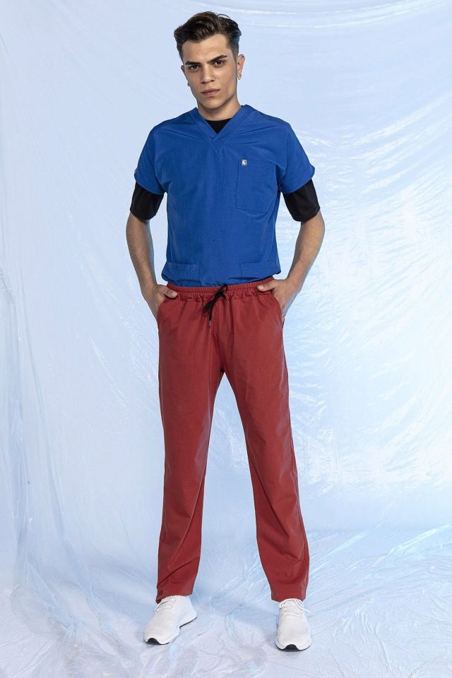 Kiremit Likralı Tek Alt Doktor Hemşire Forması XXS