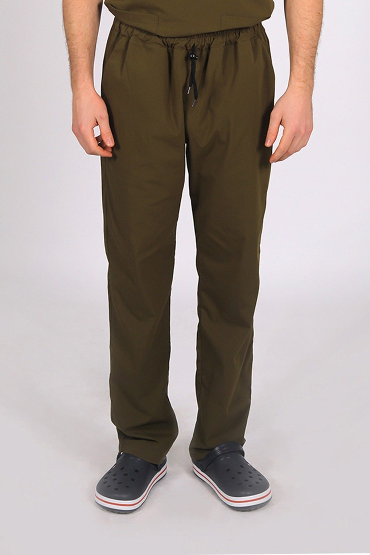 Haki Likralı Tek Alt Doktor Hemşire Forması S