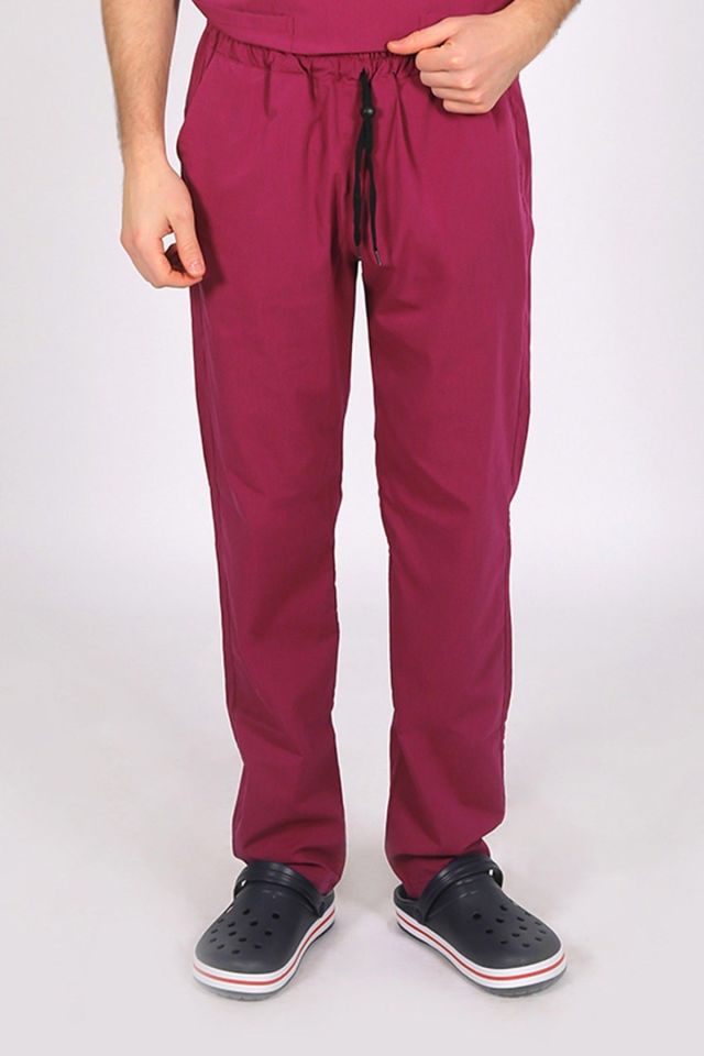 Vişne Likralı Tek Alt Doktor Hemşire Forması XS