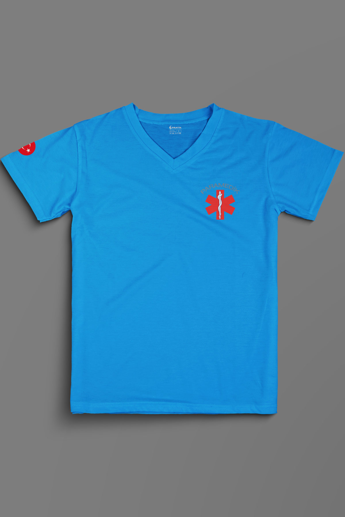 Turkuaz Paramedik V Yaka Penye Tişört Unisex
