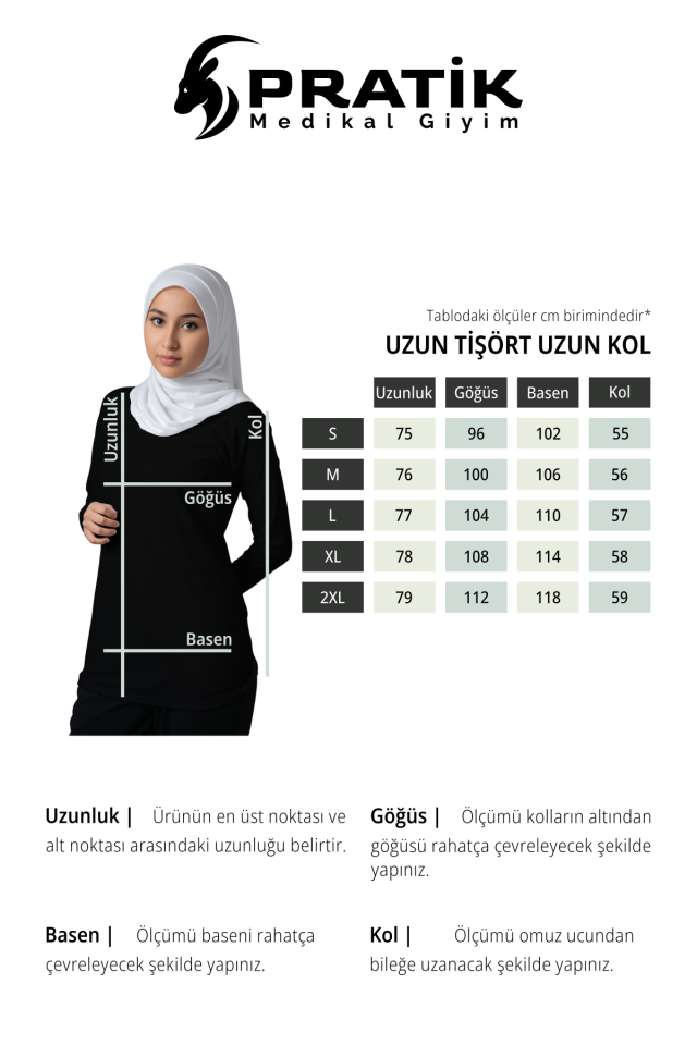 Gri 112 Acil Sağlık Tesettür Bisiklet Yaka Uzun Boy Penye Tişört