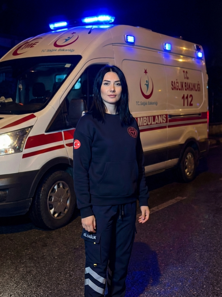 112 Acil Sağlık Sweatshirt Üç İplik Şardonlu Kanguru Cep Lacivert Unisex