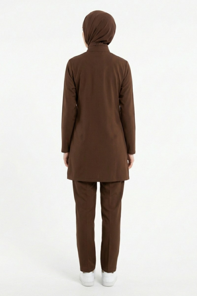 Friar Brown Likralı Tesettür Scrubs Doktor Hemşire Forması Takım