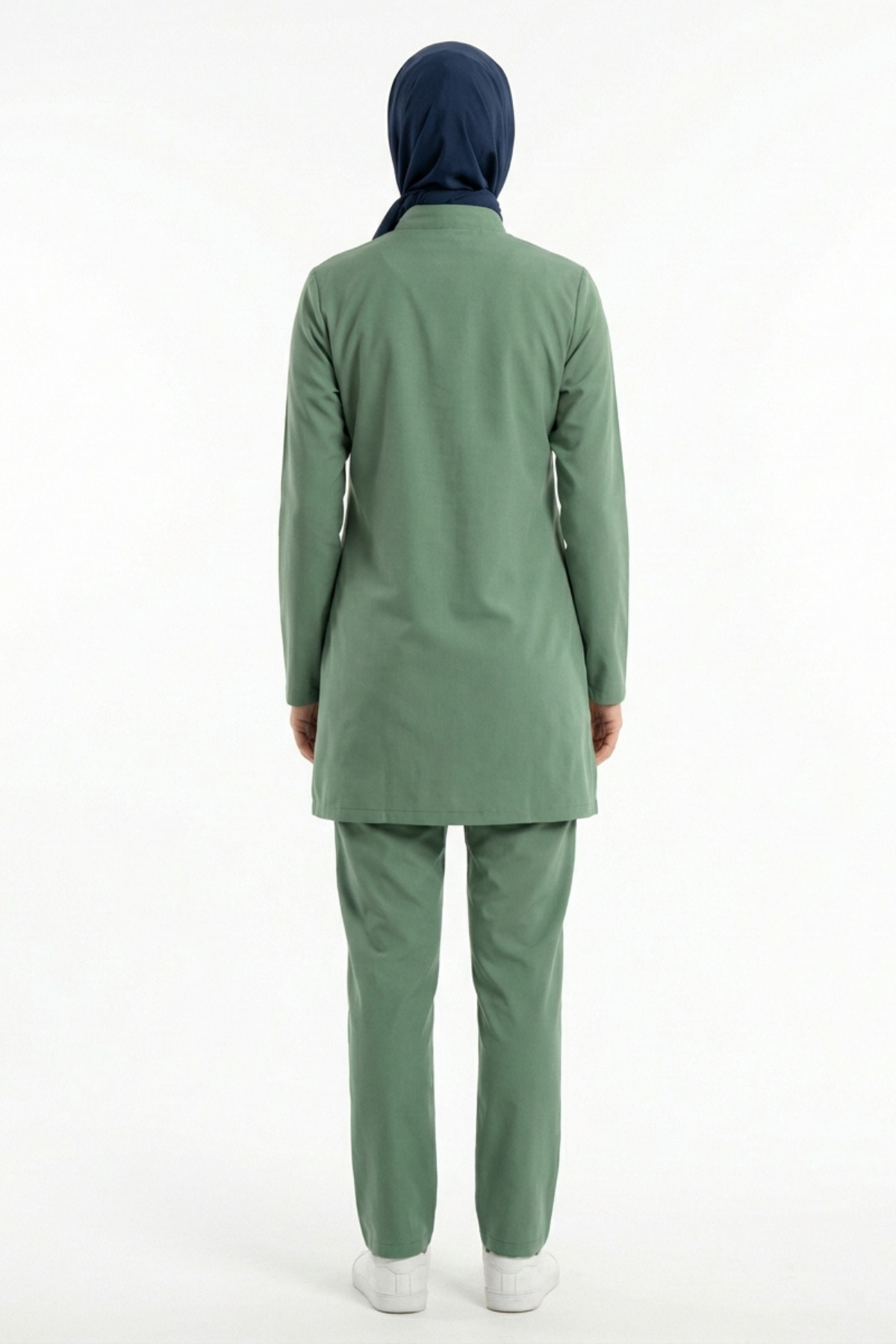 Frosty Spruce Likralı Tesettür Scrubs Doktor Hemşire Forması Takım