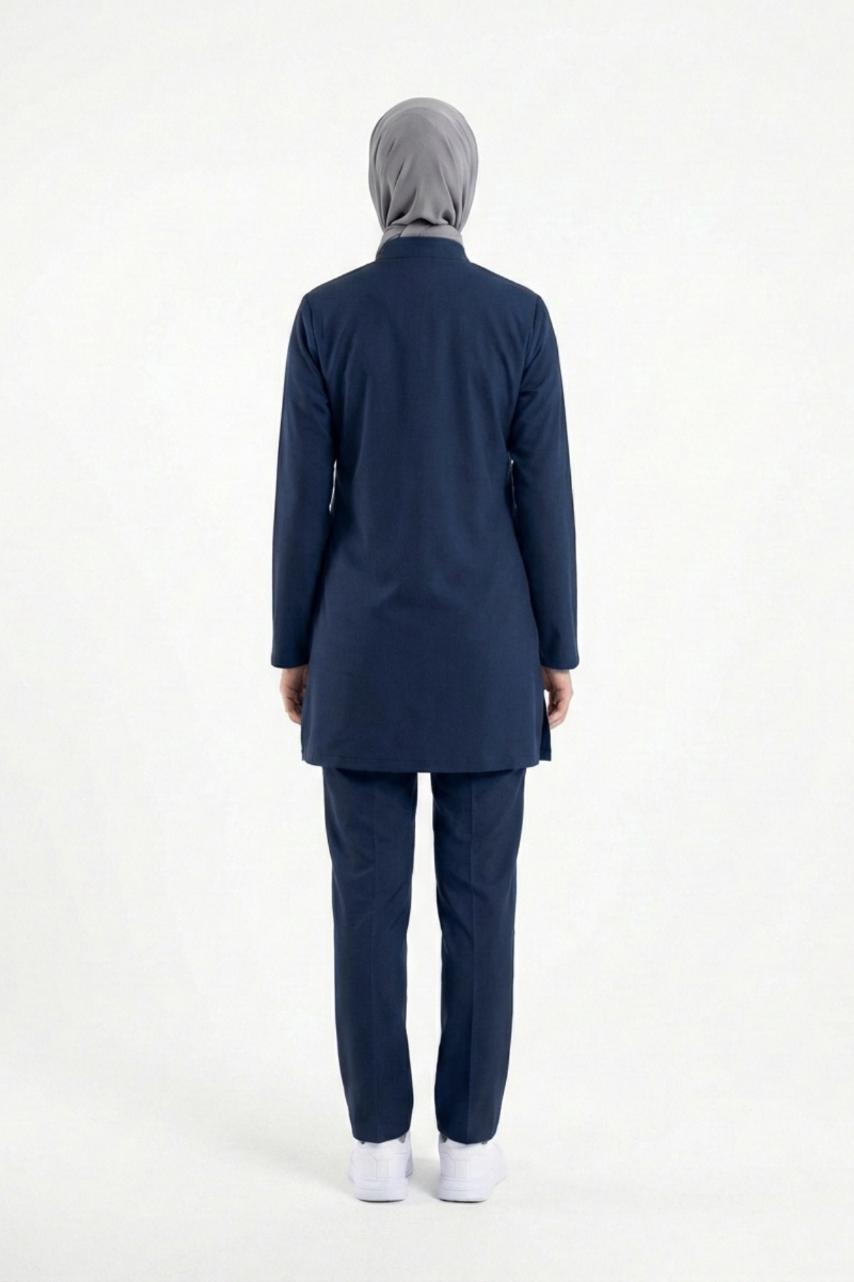 Patriot Blue Likralı Tesettür Scrubs Doktor Hemşire Forması Takım