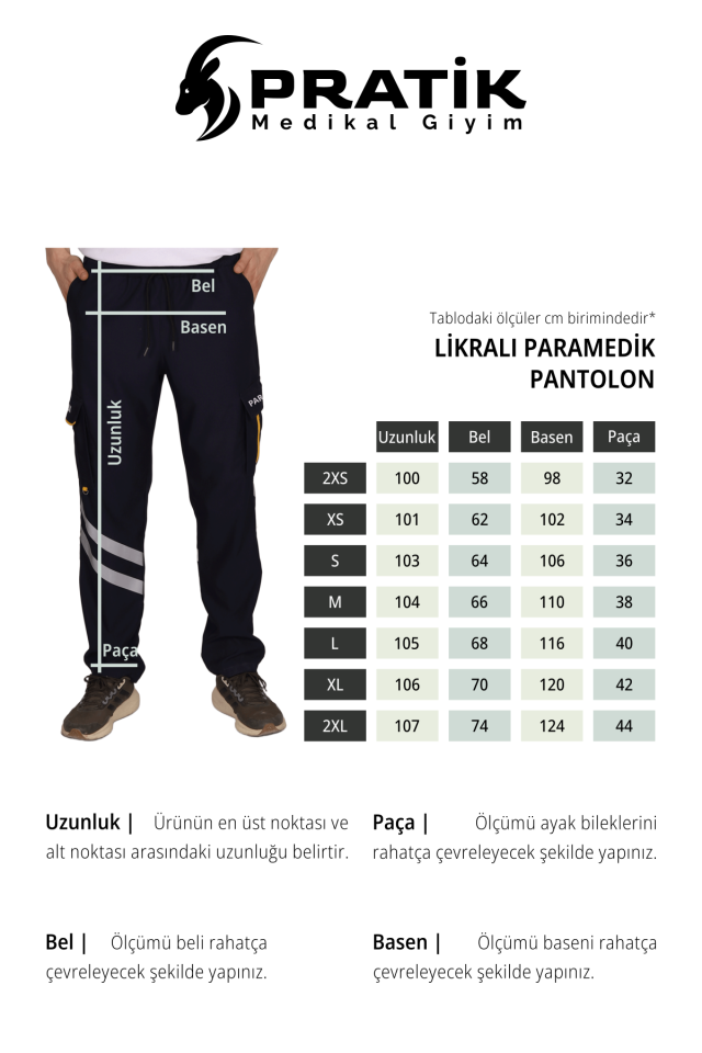 Lacivert Likralı Paramedik Pantolonu Unisex