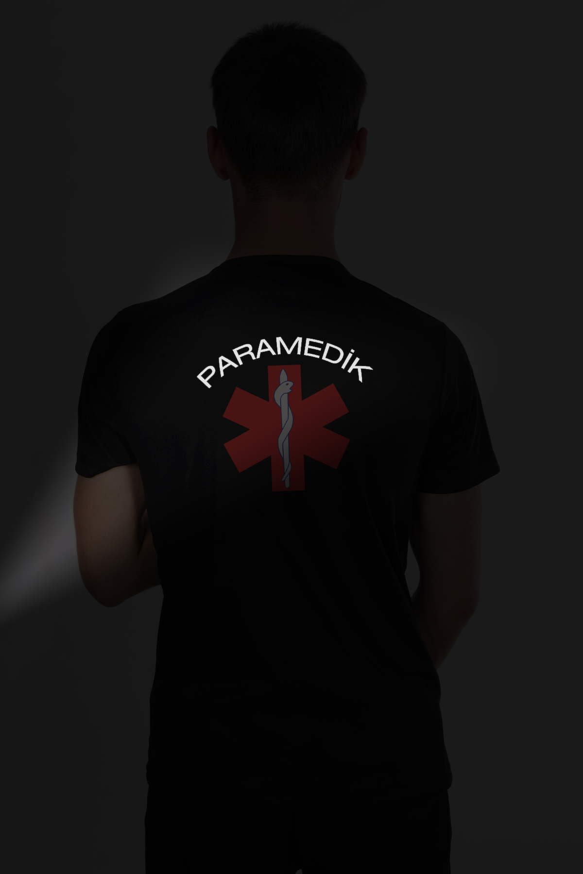 Kırmızı Paramedik Dry Touch Bisiklet Yaka Tişört Unisex