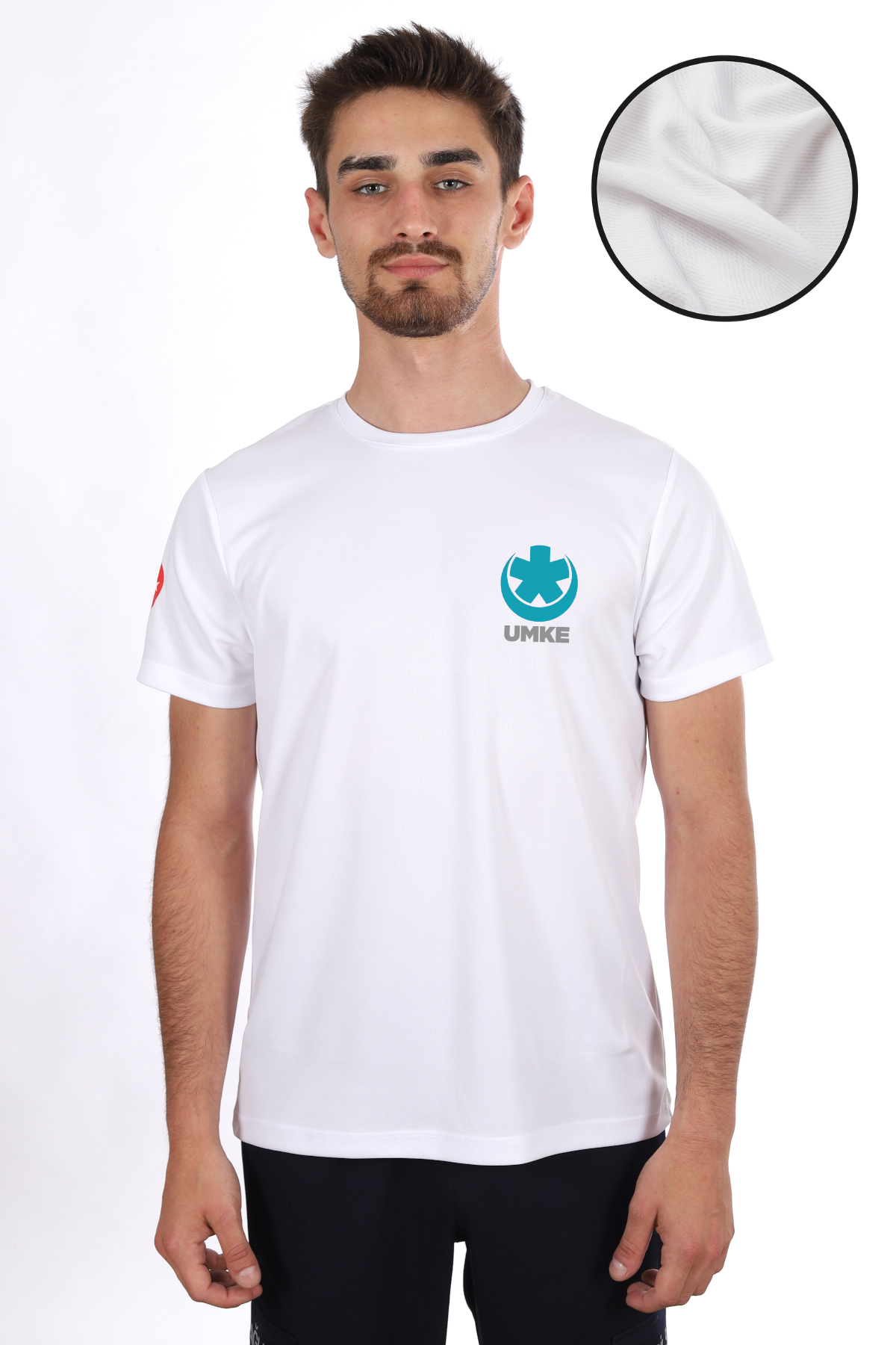 Beyaz UMKE Dry Touch Bisiklet Yaka Tişört Unisex